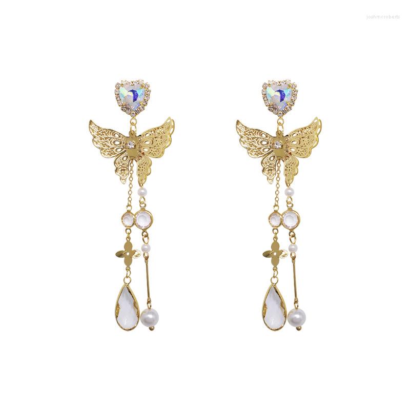

Dangle Earrings Fashion Earings Jewelry Butterfly Tassel Ear Pin Chain Double Statement For Women