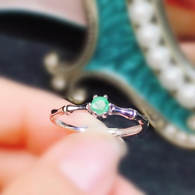 

Cluster Rings Natural Real Emerald Round Small Ring Per Jewelry 3 3mm 0.15ct Gemstone 925 Sterling Silver Fine Handmade J210721