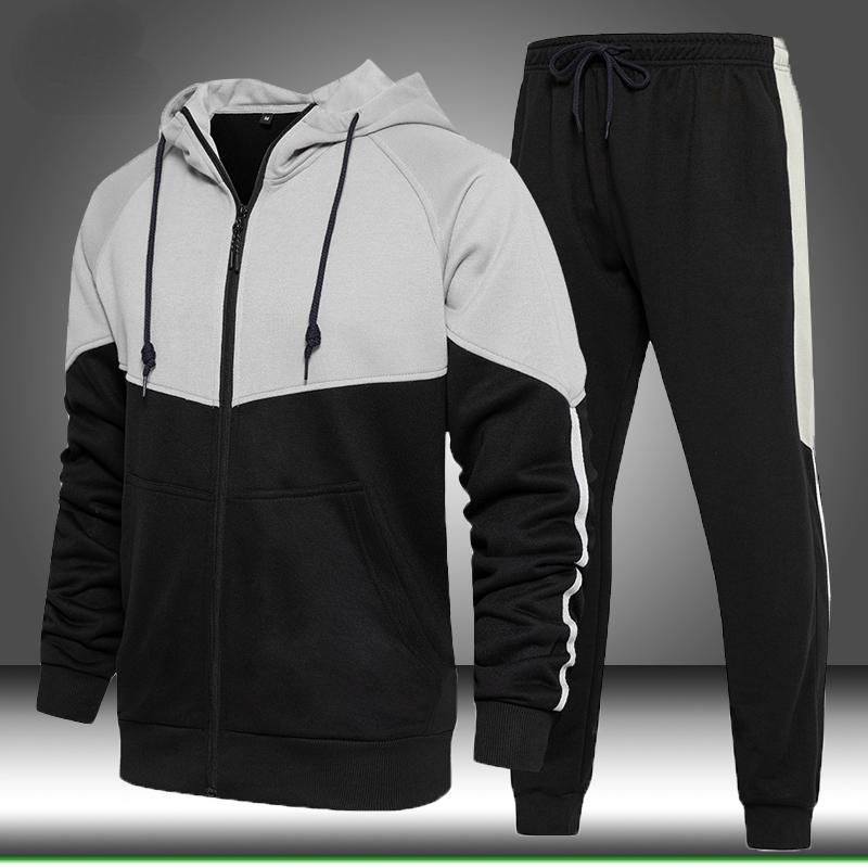 

Men's Tracksuits Pieces Sets Tracksuit Men Jacket Pants Zipper Sportswear Suit Casual Sports Winter Hooded Sweatshirt Drawstring SetMen's, Tz95jmblue