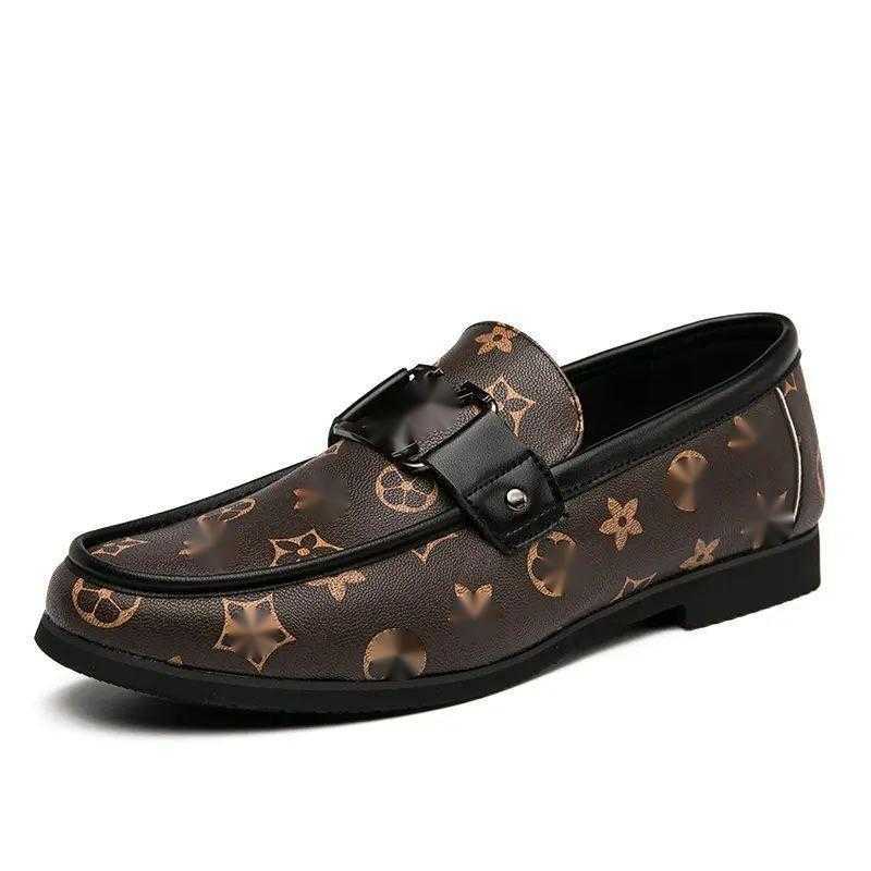 

Luxury Mens Dress shoes Designer loafers Leather fashion Classic comfortable spring autumn slip on Shoes Simplicity round toe outdoors Shoe, Black