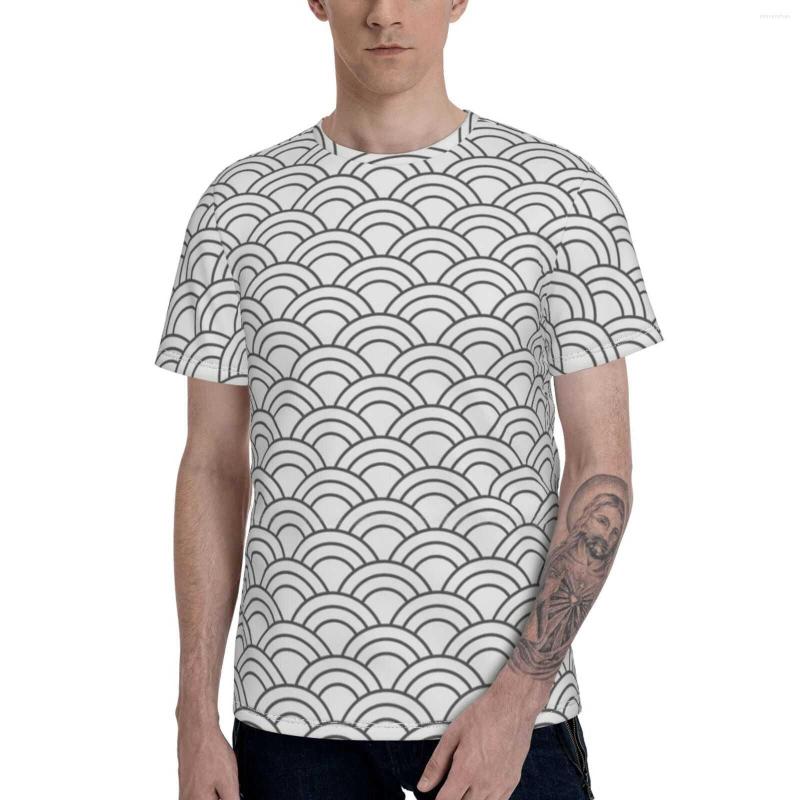 

Men' T Shirts Waves / Japanese Silver Gray Style Fashion O-Neck 3D T-Shirt Luxury Geometric Pattern Patterns Beach, Fashion shorts