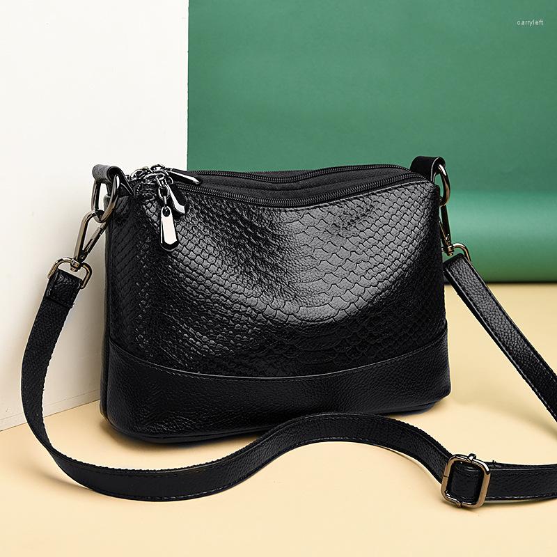 

Evening Bags Crocodile Pattern Shoulder Bag For Women Fashion Brands Messenger Vintage Crossbody Casual Lady Handbag Mommy Purse, Black