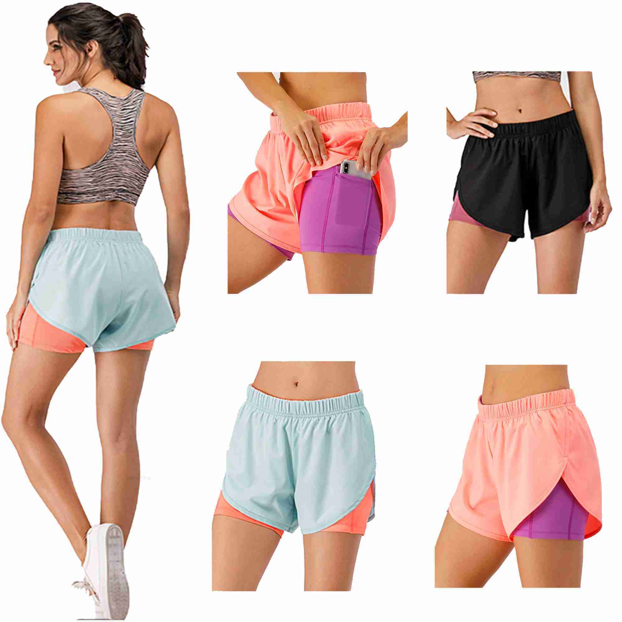 

2023 Newest Women' Portable Yoga Short Running Pant Flowy Shortes Bottoms Side Pockets Women Fitness Runs Training Exercise Quick Dry Wicking, Extra not product