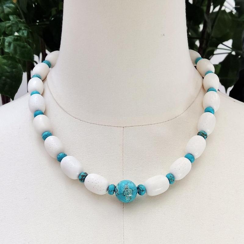 

Choker Lii Ji Real Stone Blue White Color Necklace Coral Turquoise 48cm Stock Sale Women Jewelry