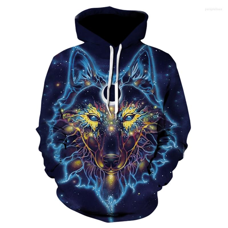 

Men' Hoodies 2023 Autumn Fashion Spring Men Couple Sweatshirts 3D Starry Wolf Print Hoodie Casual Long Sleeve Hooded Pullover