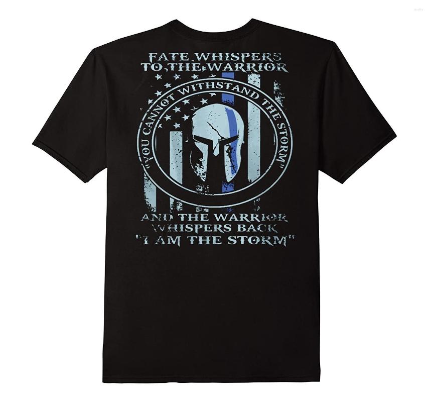 

Men' T Shirts : I AM THE STORM. Thin Blue Line American Flag T-Shirt. Summer Cotton Short Sleeve O-Neck Mens Shirt -3XL, Black