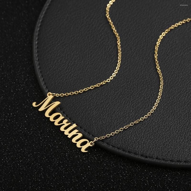 

Pendant Necklaces Drop Custom Name Necklace Est Stainless Steel Women's Neck Chain Jewelry Factory Price YP8714
