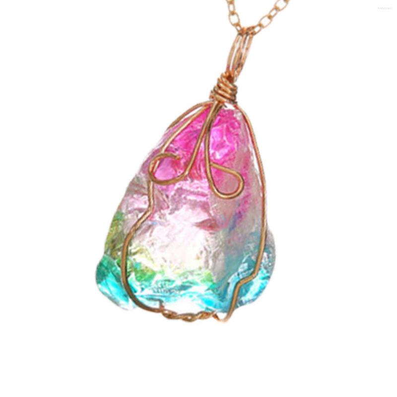 

Chains Transparent Multi-Color Crystal Necklace Real Holder Gemstone Jewelry Mothers Day Mom Gifts