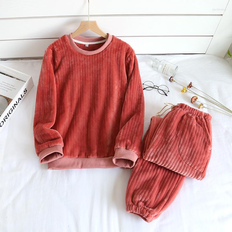 

Women's Sleepwear Women And Men Leisure Loose Comfortable Flannel Pajamas Top Pants 2 Piece Set Loungewear Winter Pajama Home Clothes, Men no7