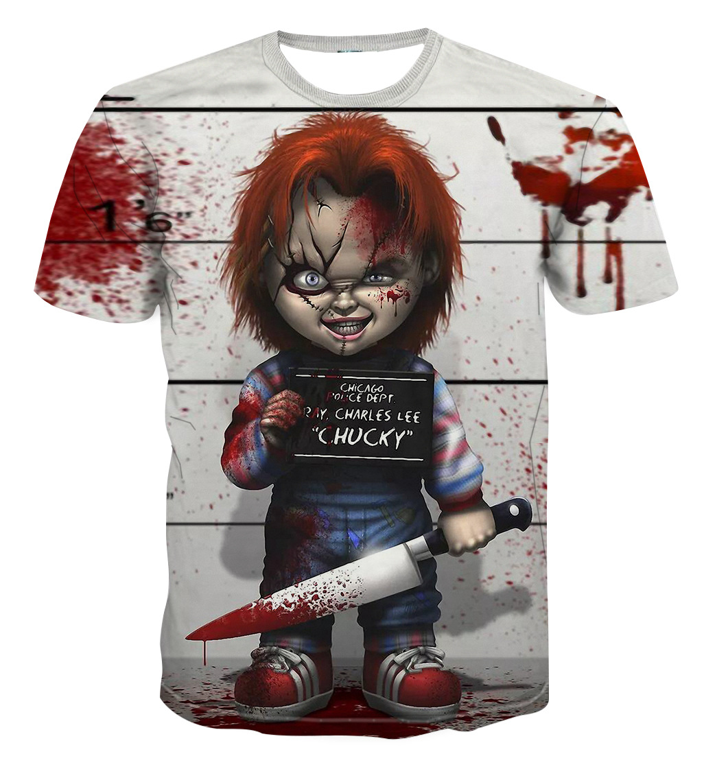 

Men Hip Hop t Shirt 3d animal printed lion head t shirt mens 3d Ghost dollt-shirt Plus Size
