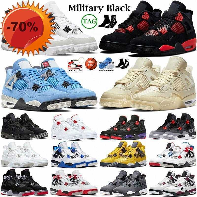 

Boots Outdoors Jumpman 4 4s basketball shoes for men women Military Black Cat Sail Red Thunder White Oreo Cactus Jack Blue University, 35