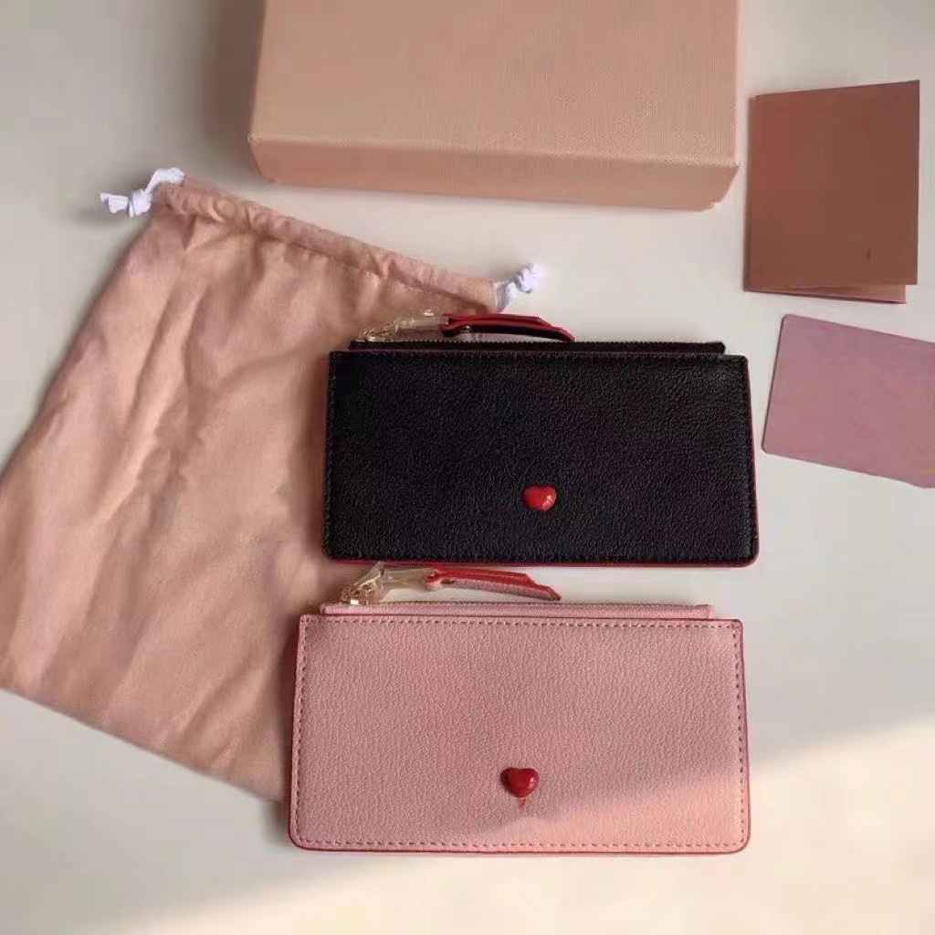 

Designer women's purse niche new fold change sheepskin short style everything simple cute mini student card bag, Pink