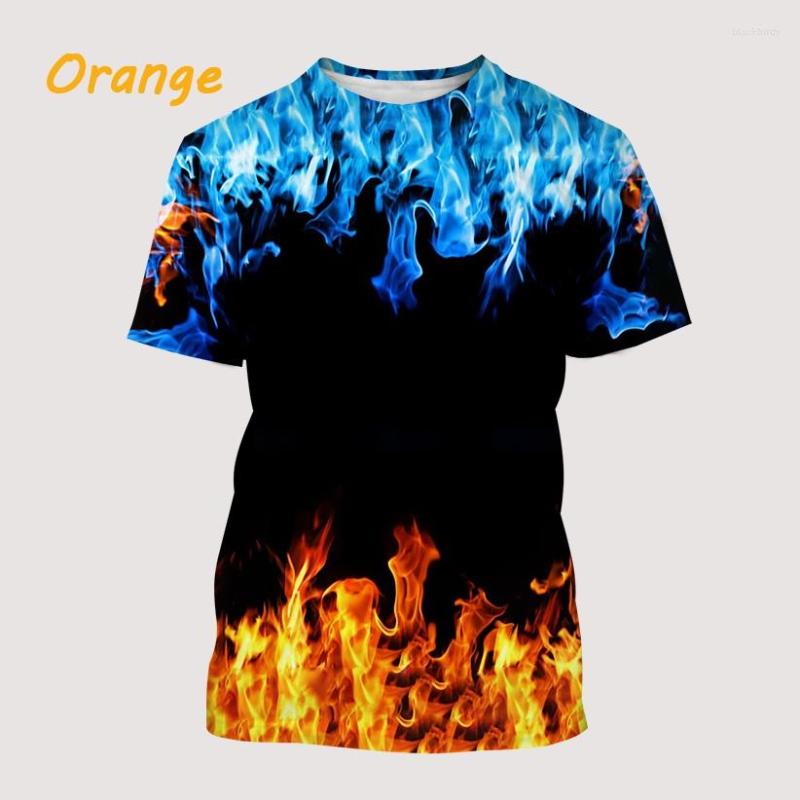 

Men's T Shirts 2023 Summer Men's Trend Checkerboard Flame 3d Printing T-shirt Casual Loose Unisex Short Sleeves