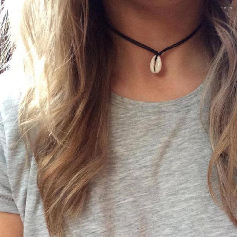

Choker Creative Shell Necklaces For Women Girls Lady Bohemian Leather Rope Jewelry Cute Sea Beach Pendant Boho Vintage
