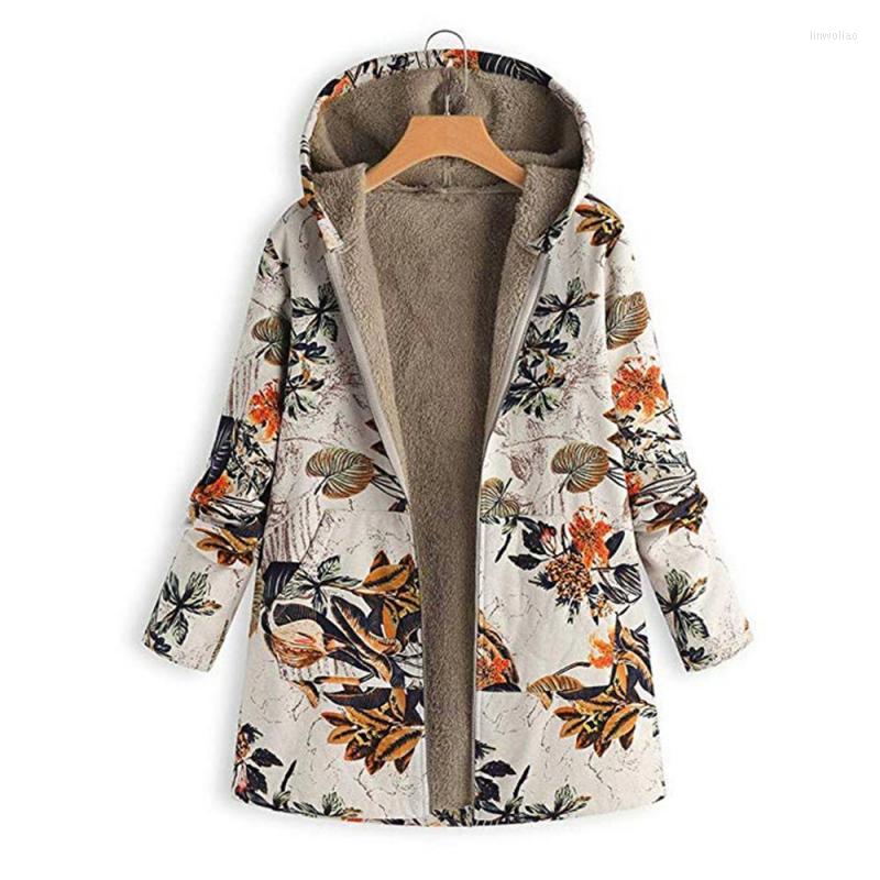 

Women' Jackets Fleece Winter Jacket Women 2023 Thick Hooded Female Down Coat Woman Very Warm Floral Print Parkas Outwear Long Sleeve