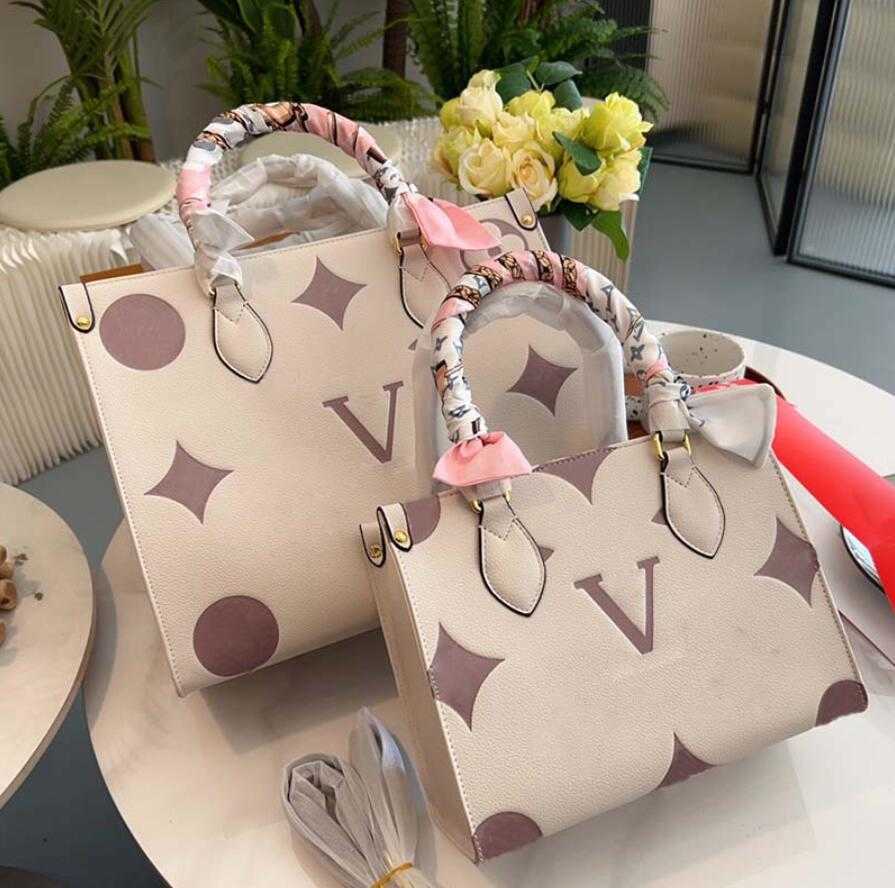 

Womens Shopping Bags Luxury Designer Handbags Totes Fashion Letter Flower Shoulder Bag Big Capacity 25cm 34cm Medium Large Cluth bags, White