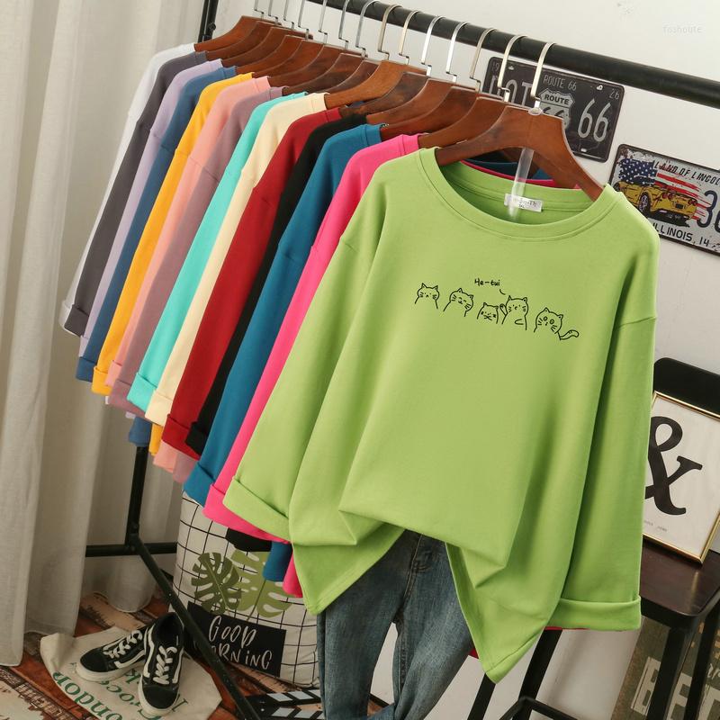 

Men's T Shirts Cotton Plus Size Long Sleeve Printed O Neck Men Sweatshirts Sping Autumn Big Casual Couple Overszied Tshirts, White