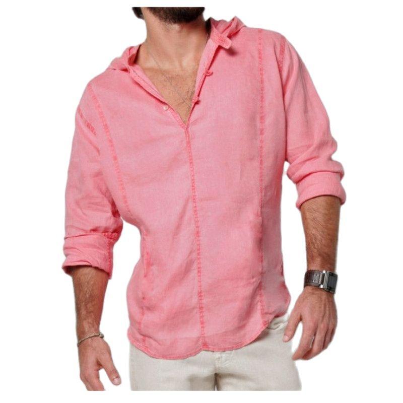 

Men's Casual Shirts Spring Summer 2023 Pure Color Shirt Linen Cotton Prevent Bask In Unlined Upper Garment 3XLMen's, White
