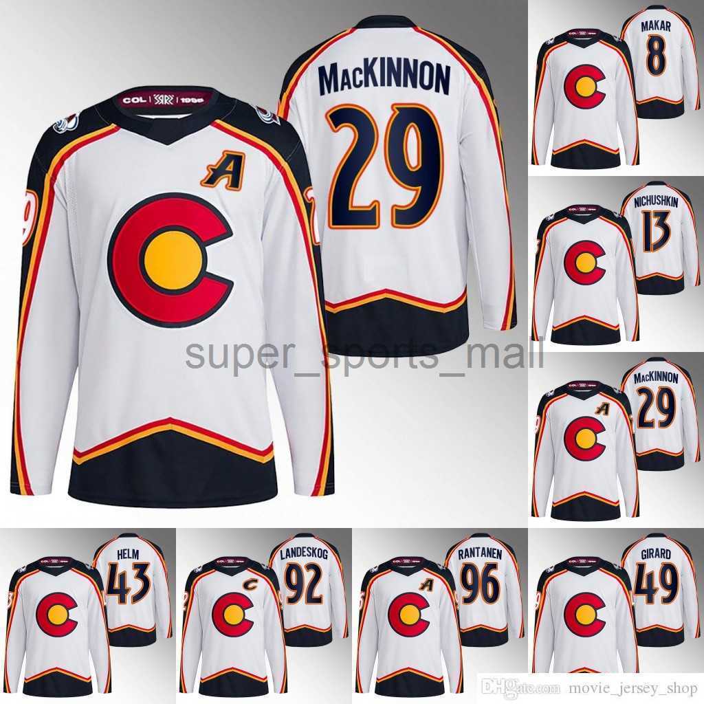 

Colorado Nathan MacKinnon Avalanche 2023 Reverse Retro Jersey Gabriel Landeskog Joe Sakic Arik Johnson Cale Makar Matt Calvert Samuel Girard, 49 sam girard