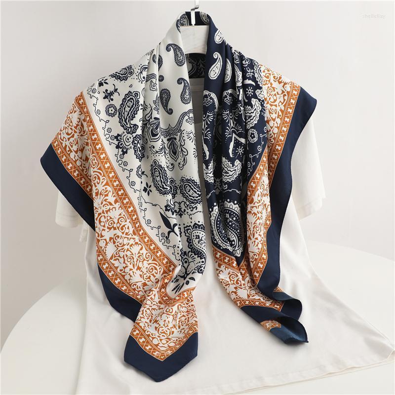 

Scarves Popuar Paisley 2023 Print Twill Square Scarf Hijab Women Hair Bandana Neckerchief Shawl Wrap Girls Headband Foulard 90 90cmScarves S