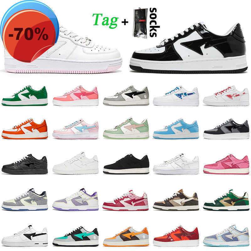 

Sandals TOP Casual Shoes Sk8 Sta Trainers Platform Sneakers Fashion Bapesta Abc Color Camo Patent Leather Black White Pastel Pack Green Pink With, C48 beige 36-45