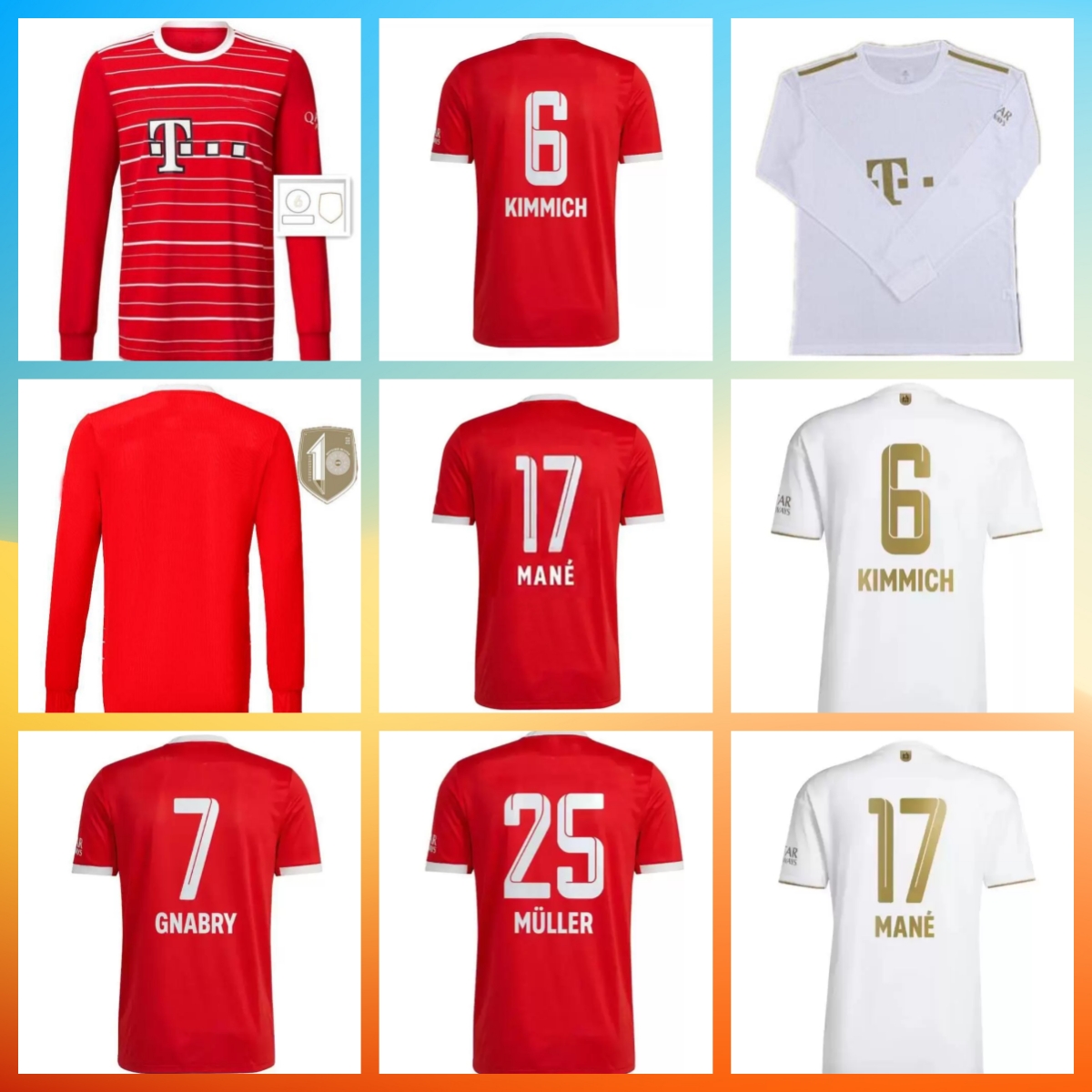 

22 23 long sleeve soccer jerseys DE LIGT MANE 2022 2023 home red SANE MUSIALA COMAN MULLER BAYERN KIMMICH GNABRY DAVIES football shirts adult men nwomen top thailand, 03