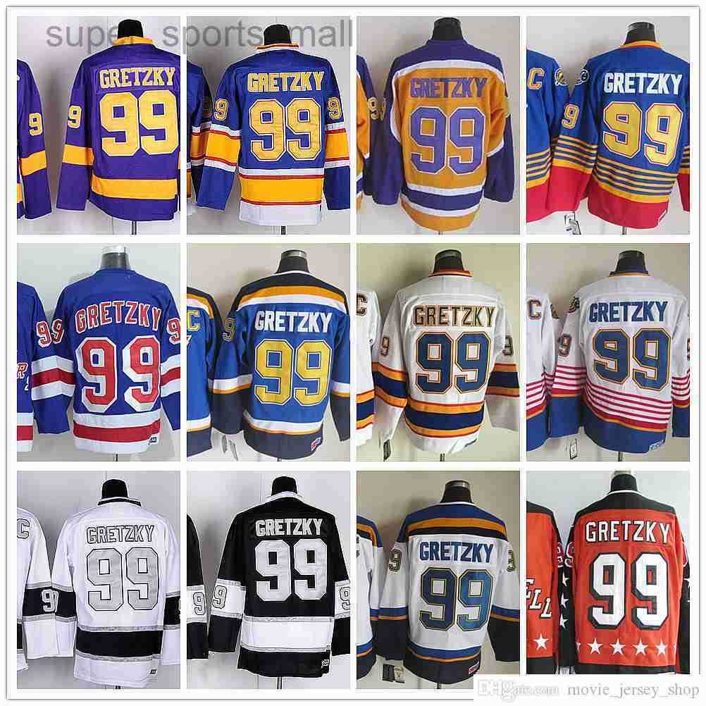 

Los Angeles''Kings''New Retro Ice Hockey Jerseys 99 Wayne Gretzky Stitched Jersey, Same as picture (with team name)