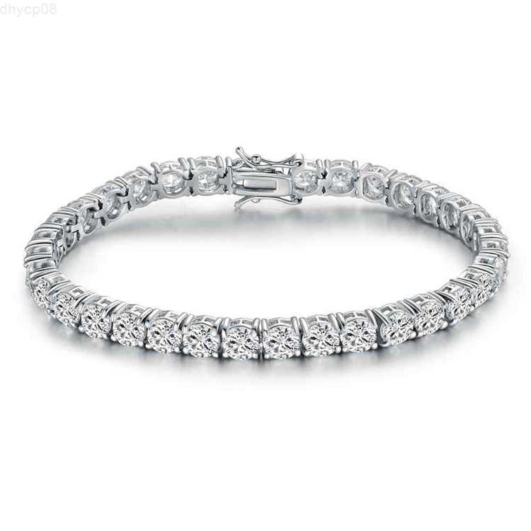 

Hotsale Yu Ying Jewelry Custom 925 Sterling Silver bracelet Gold plated Mens CZ Diamond Iced Out Tennis Chain hip-hop jewelry