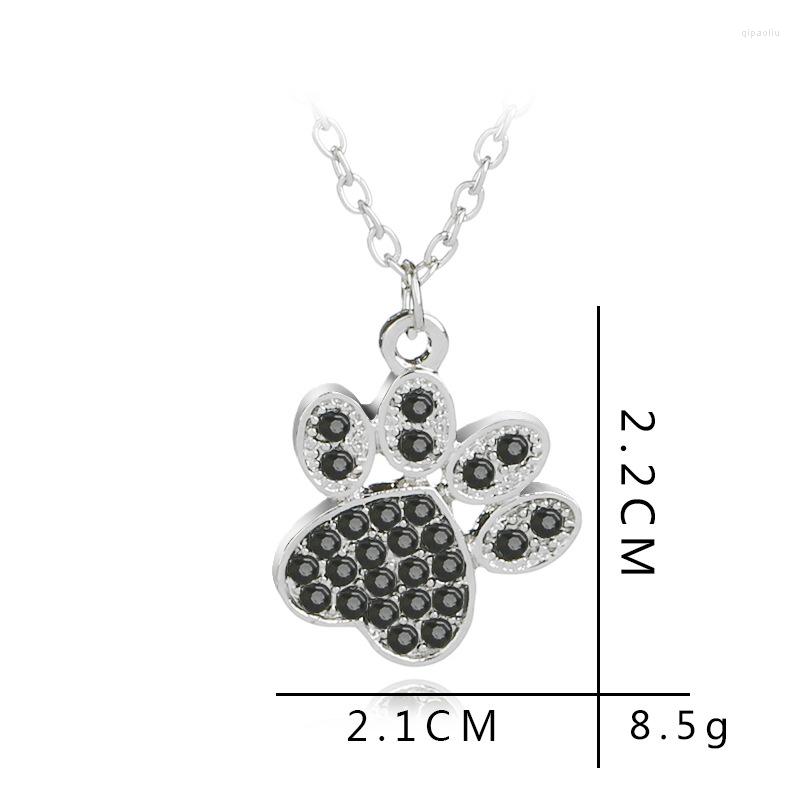 

Pendant Necklaces Lucky Cute Personality Animal Pet Dog Footprint Zircon Necklace Love Woman Mother Girl Gift Wedding Blessing Jewelry