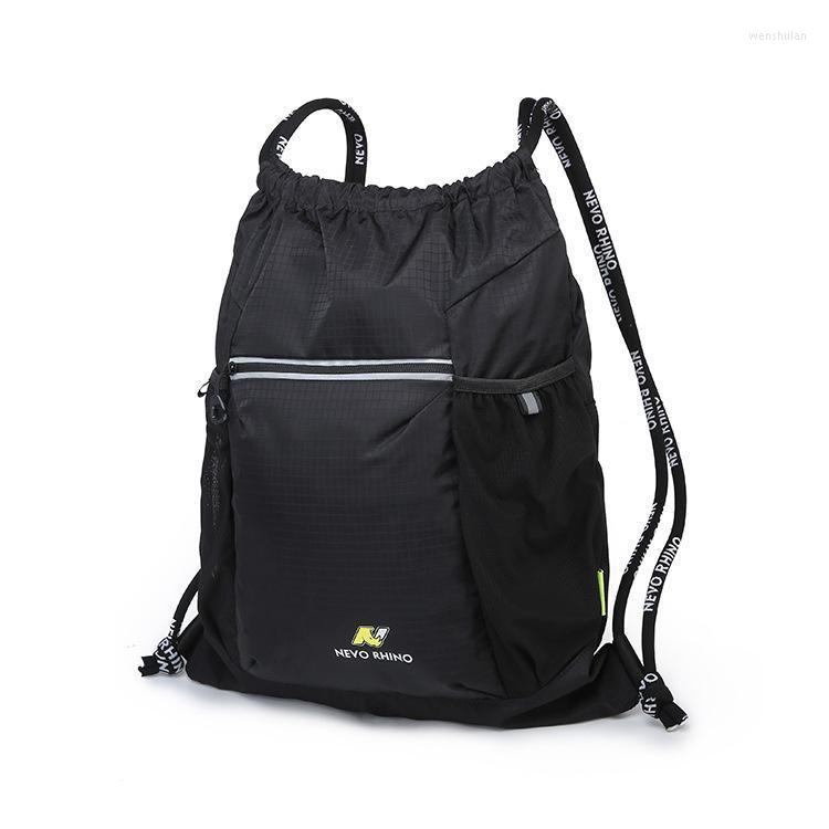 

Outdoor Bags Sport Basketball Football Bag Men Gym Fitness Training Waterproof Folding Backpack Women Swimming Beach Drawstring Blosa, Black color