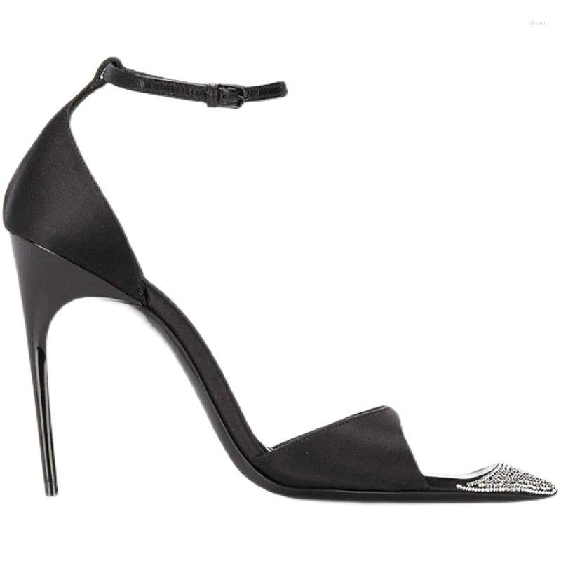 

Sandals Brand Plus Size Leather Shoes Women Ankle Strap High Heel Party Stilettos Sapatos De Mujer, Style 001