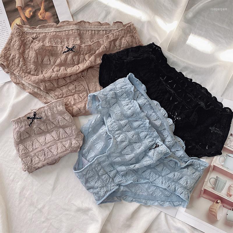 

Women's Panties Women Sexy Underwear Breathable Ladies Stringy Selvedge Bow Decoration Briefs Cotton Crotch Underpants, Black