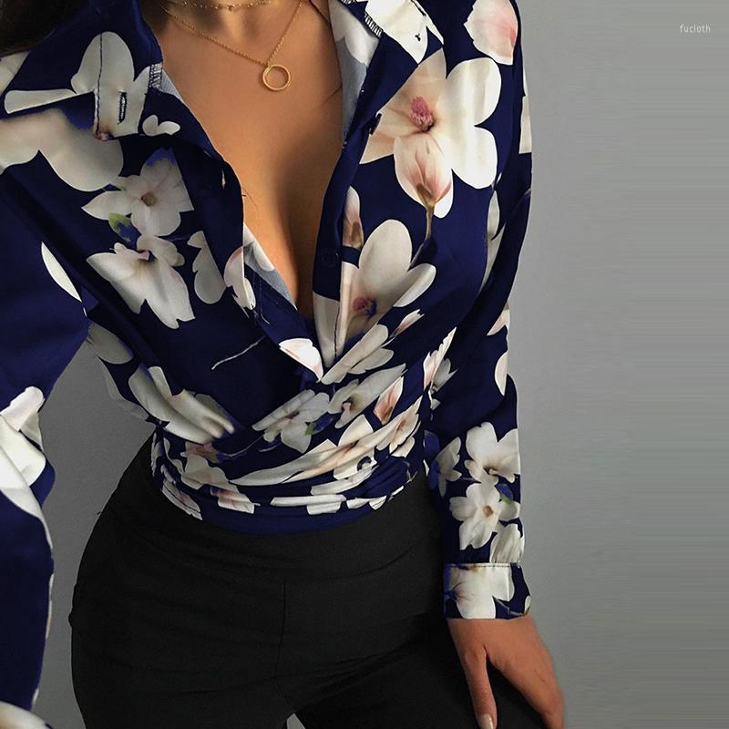 

Women' Blouses Vintage Women Print Long Sleeve 2023 Spring Autumn Fashion Turn-Down Collar Party Shirts Ladies Casual Pullover Tops, 01 print