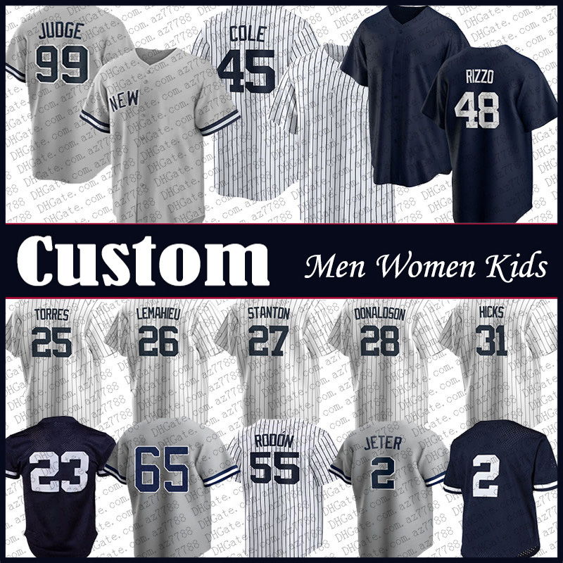 

NY 99 Aaron Judge New Baseball Jersey York Gerrit Cole Carlos Rodon Anthony Rizzo Nestor Cortes Giancarlo Stanton Yankees Josh Donaldson Gleyber Torres DJ LeMahieu, Shown