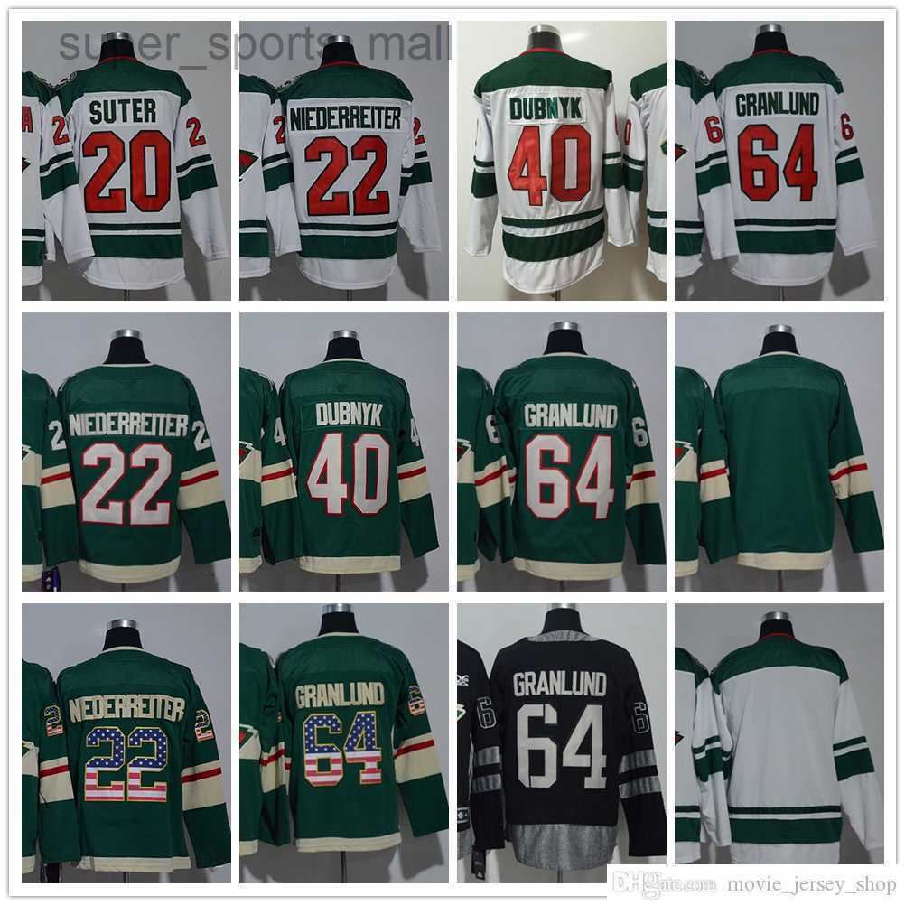 

Minnesota''Wild''New Retro Ice Hockey Jerseys 64 Mikael Granlund 22 Nino Niederreiter 40 Devan Dubnyk Green 20 Ryan Suter Blank Jersey, Same as picture (with team name)