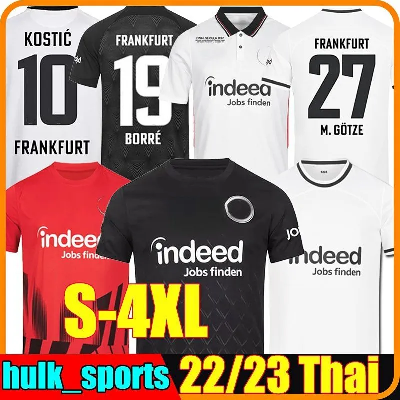 

22/23 Eintracht Frankfurt M.GOTZE Soccer Jerseys 2022 2023 Champions Version BUDAPEST SOW Borre KOSTIC HAUGE HASEBE HINTEREGGER men kids Foo, 22-23 away