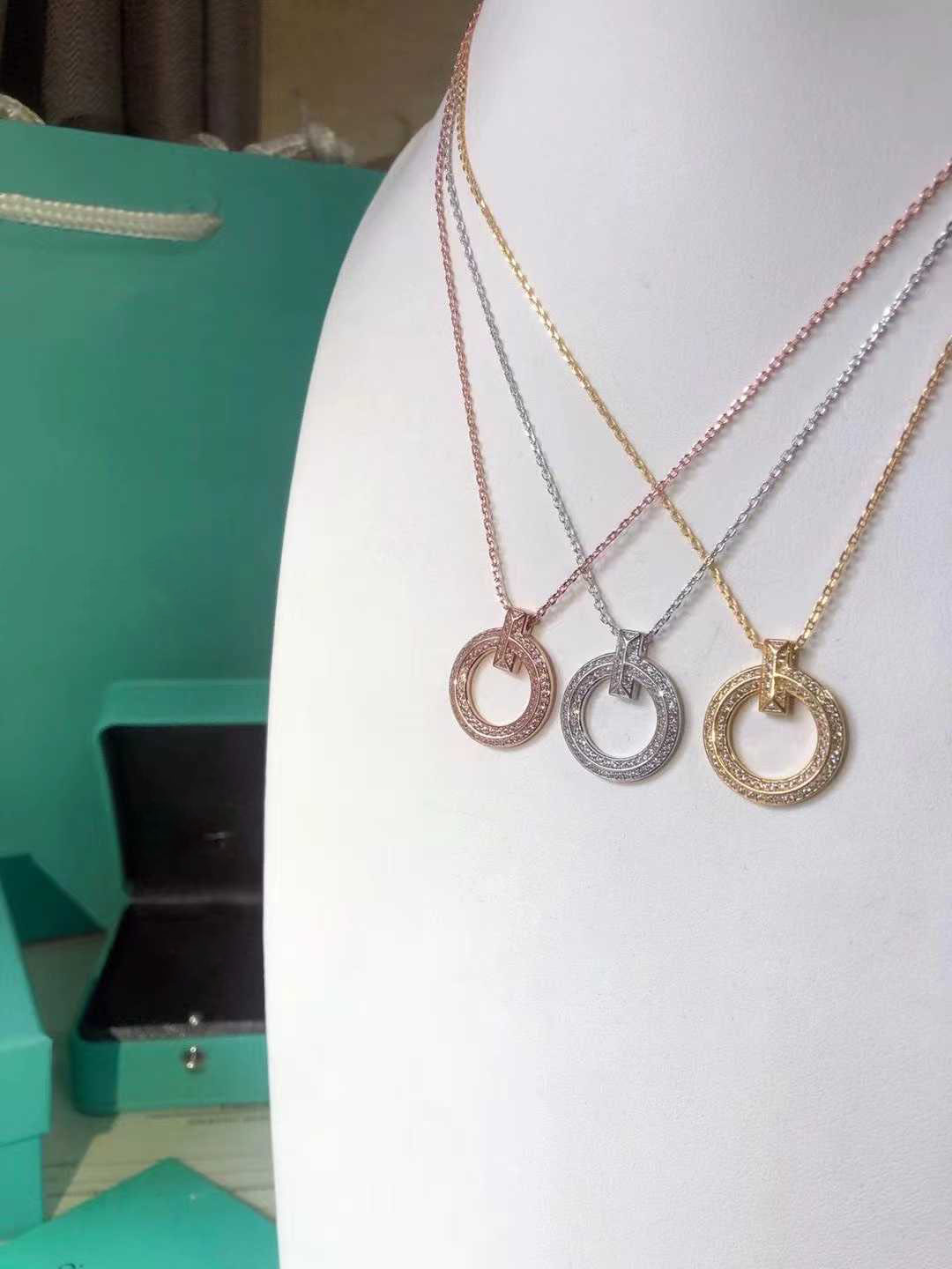 

cross silver 18k Rose gold Plated chain pendant diamond necklace jewelry Choker Designer Women Hip Hop jewellery couple fashion gifts Sweater Wedding party box