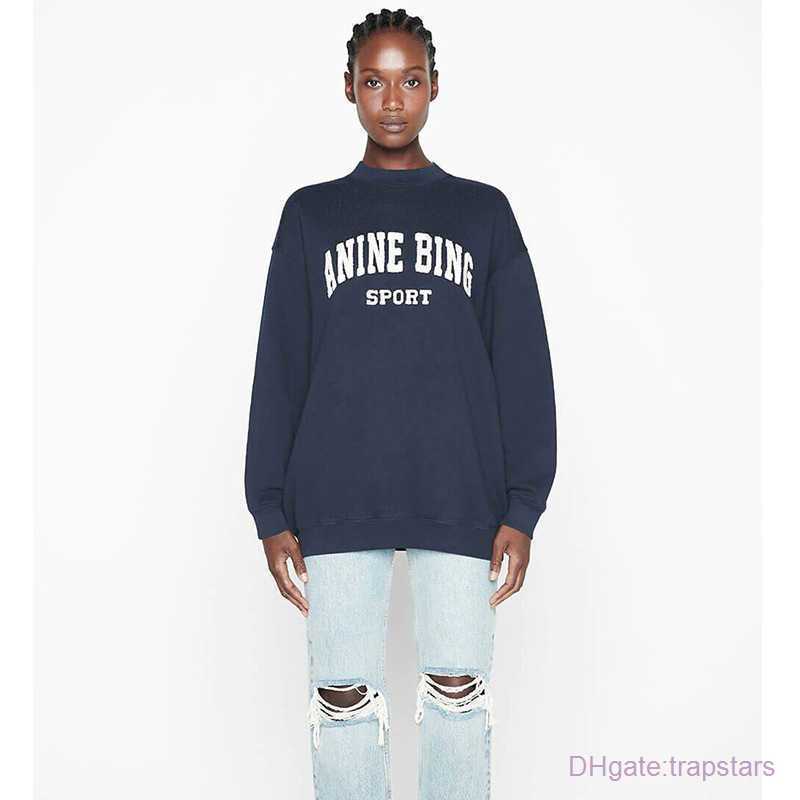 

Classic Design Anine Bing Women Designer Sweatshirt Pullover Letter Embroidery Fleece Loose Crew Neck Sweater, Red
