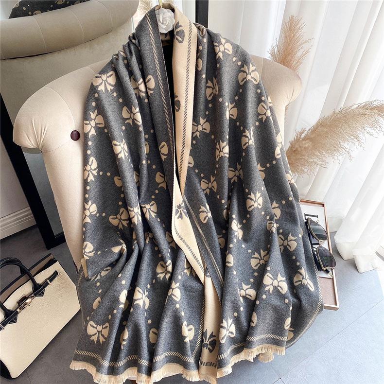 

Scarves 2023 Winter Scarf Women Print Pashmina Cashmere Shawls And Wraps Thick Warm Bufanda Female Blanket Neck Stoles