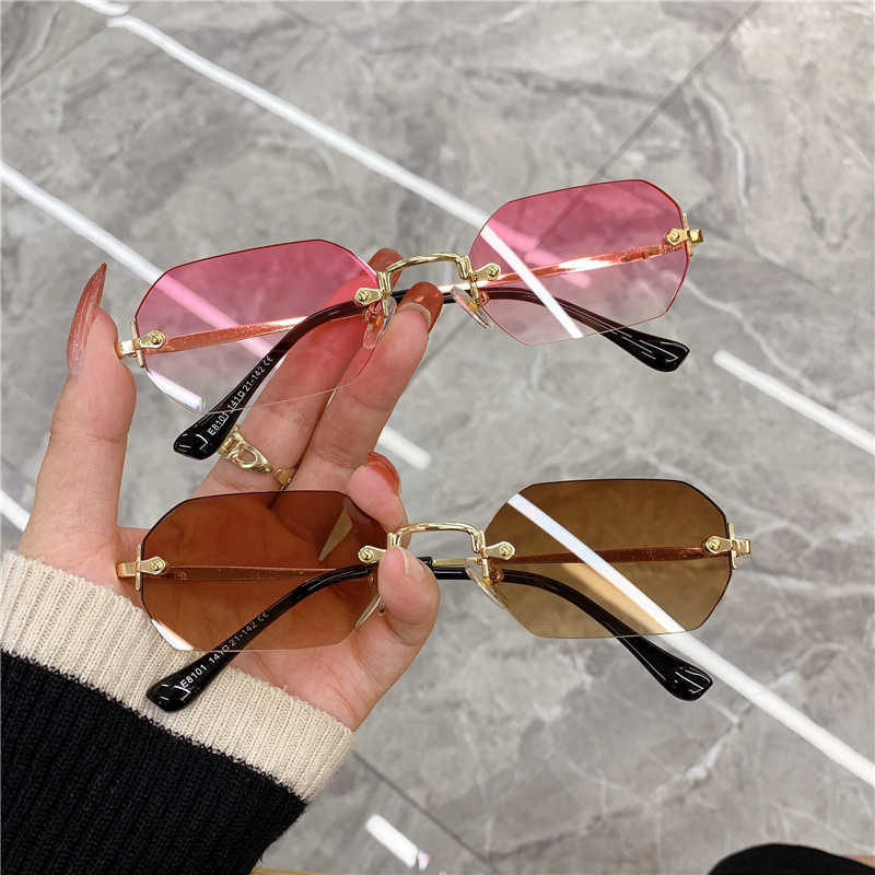 

Sunglasses KAMMPT Retro Sunglasses Fashion Men/Women Luxury Brand Design Rimless Sun Glasses Vintage Frameless Eyeglasses UV400 G230225