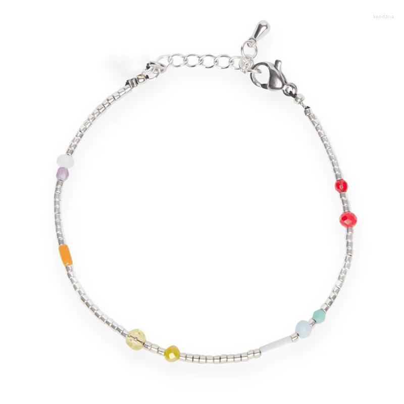 

Charm Bracelets Handmade Gold-color Silver-color Beads Faceted Crystal Arm Accessory Man Women Trend Adjustable Bangle 2023 Summer