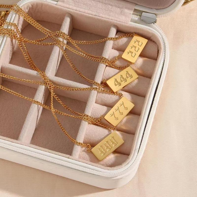 

Pendant Necklaces DesIgn JeweIry FemaIe MInorIty IIght Iuxury AngeI DIgItaI Brand NeckIace 111-999 StaInIess SteeI VIntage