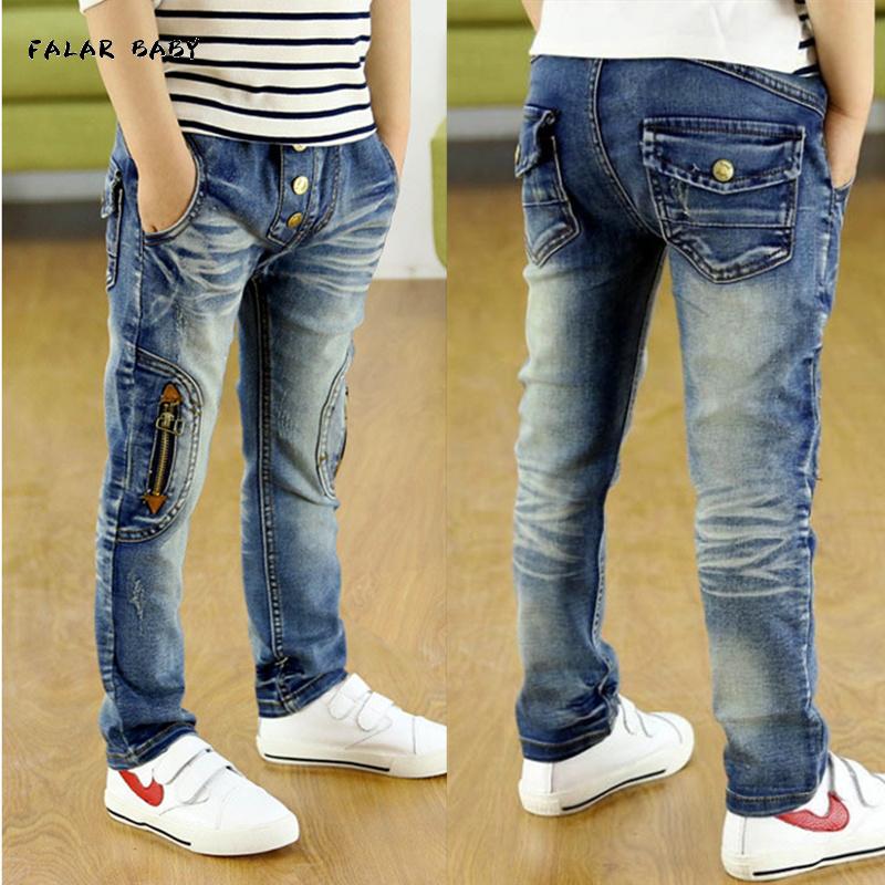 

Jeans Spring & Autumn Boy 2023 Korean Version Denim Fashion Handsome Elastic Waist Casual Feet Childrens Cowboy Trousers, Sky blue