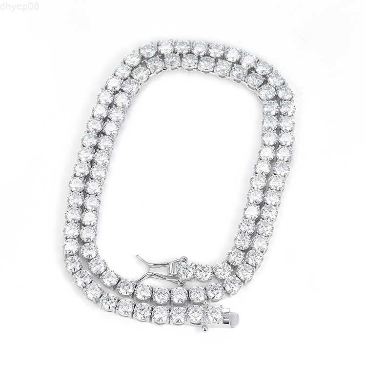 

Hotsale Real 10k/14k Solid Gold Moissanite Tennis Chain 3mm-5mm Width Hip Hop Chain Mans Women Necklace 10k 14k Tennis Chain/Bracelet
