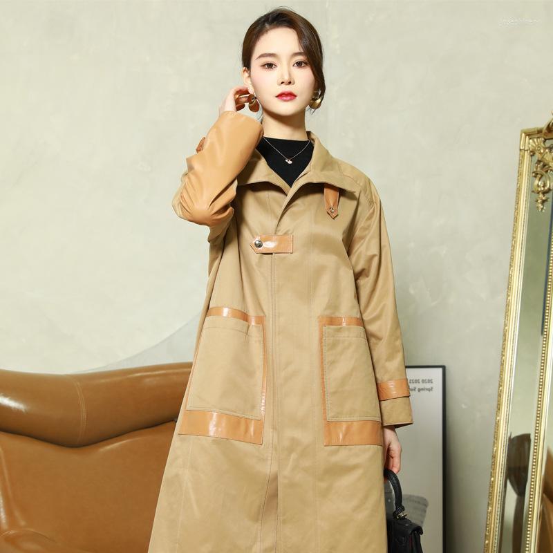 

Women's Leather 2023 Women's Genuine Jacket Korean Ladies Slim Sheepskin Windbreaker Coat Fashion Women Chaquetas Lq, Beige