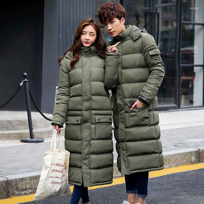 

Men' Down Mens Warm Long Coats Lady Cotton Jacket Padded Coat Hooded Parkas Winter Top Quality Overcoat Green Black Size 3xl, Army green