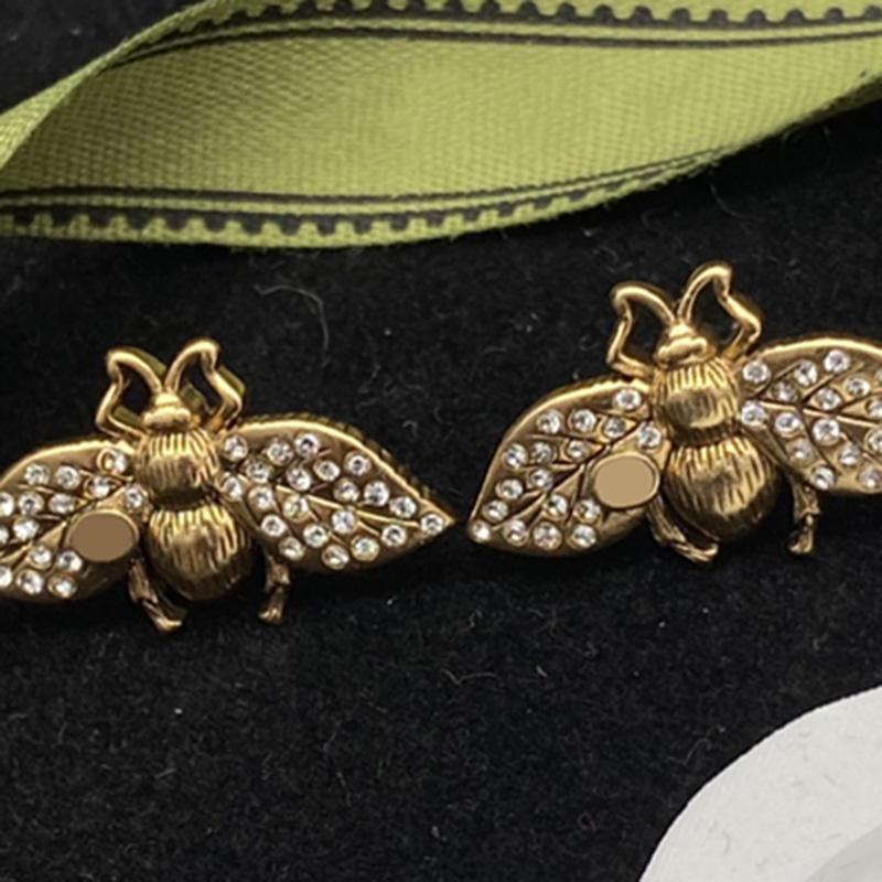 

Vintage Bee Earrings Fashion Designer Earring High Quality Women Studs For Lady Luxury Jewelry Party Wedding Stud Engagement 2204073WU