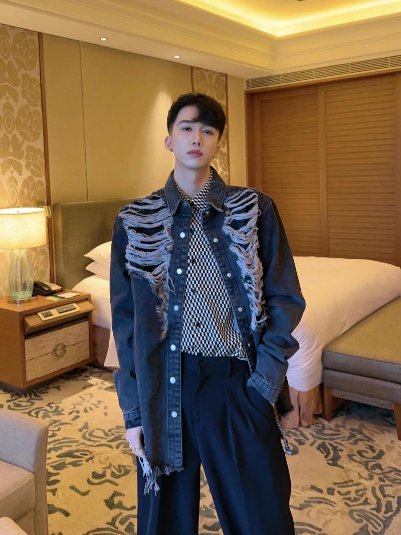

Men's Jackets Fe0135 Fashion Men's Coats & 2023 Runway Luxury European Design Party Style Clothing, Black