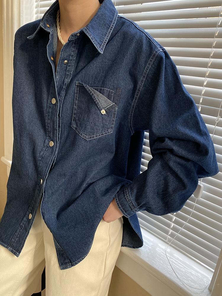 

Women's Jackets Ailegogo Spring Autumn Women Loose Blue Denim Jacket Streetwear Female Single Breasted Thin Jeans Coat Outwear Tops