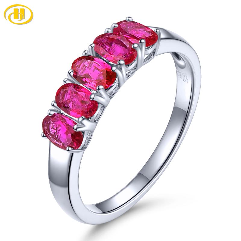 

Cluster Rings Genuine Ruby Sterling Silver Women 1.6 S Natural Precious Gemstone Ring Classic Romantic For Wedding AnniversaryCluster